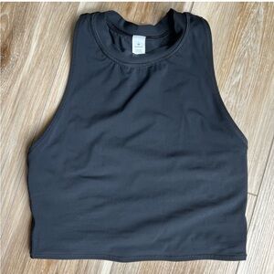 Lululemon crop tank top black. Size 6.